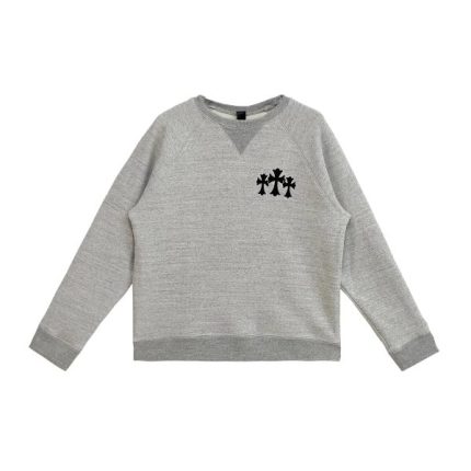 CH Logo Cross Leather Patch Grey Sweatshirt