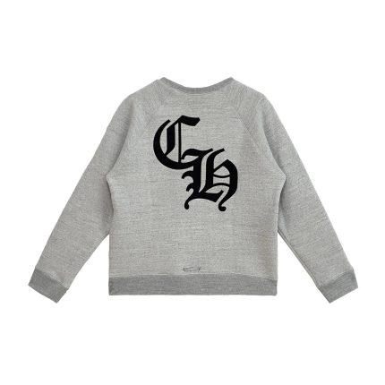 CH Logo Cross Leather Patch Grey Sweatshirt