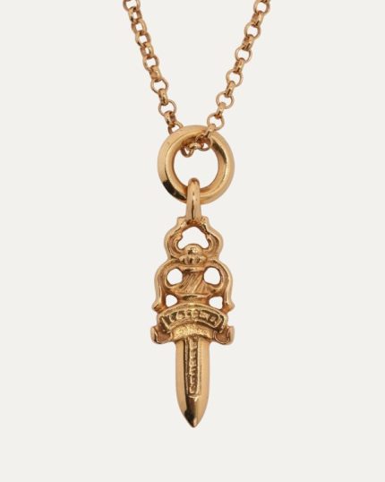 Chrome Heart on Roll Chain Gold Dagger