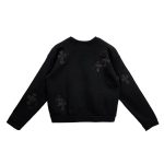 Chrome Hearts Black Pony Hair Patent Leather Sweatshirt Cross