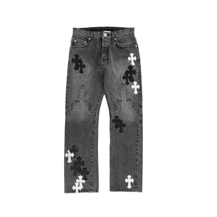 Chrome Hearts Black White Jeans​ Label
