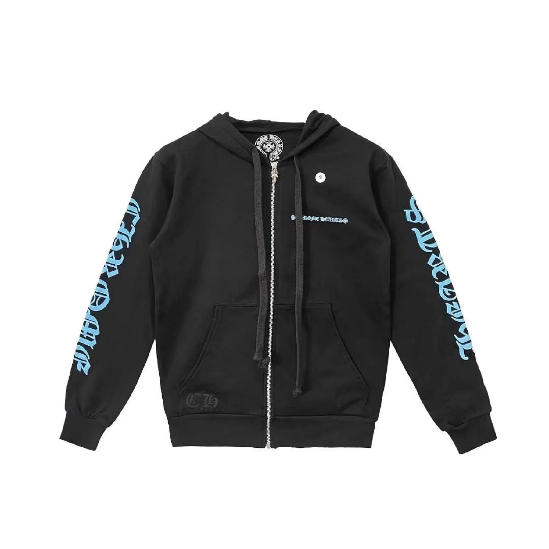 Chrome Hearts Blue Script Hoodie Zip Up Chrome Hearts Blue Script Hoodie Zip Up