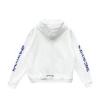Chrome Hearts Blue Zip Up Hoodie Scroll White