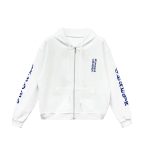 Chrome Hearts Blue Zip Up Hoodie Scroll White