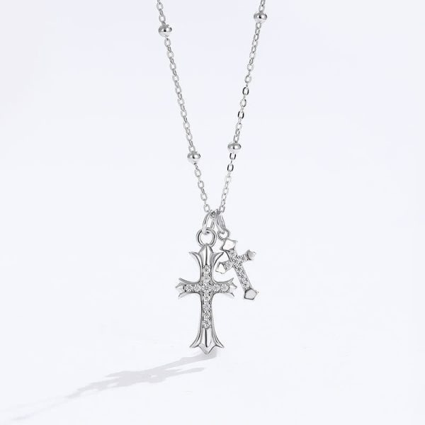 Chrome Hearts Double Necklace Cross Chrome Hearts Double Necklace Cross
