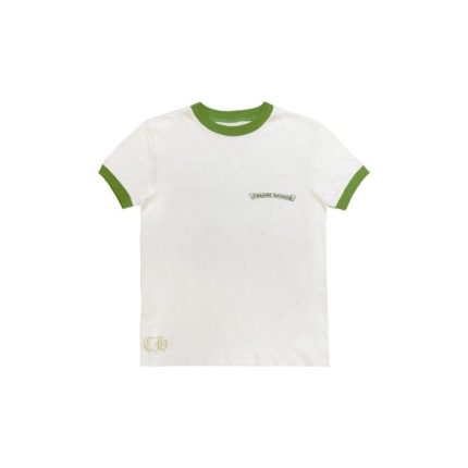Chrome Hearts Green＆White Horseshoe Logo Short Tee Sleeve