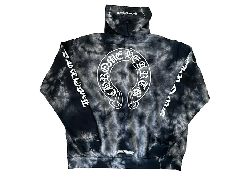 Chrome Hearts Horseshoe Hoodie Tie Dye Black (2) Chrome Hearts Horseshoe Hoodie Tie Dye Black
