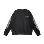 Chrome Hearts Pink Dagger Script Logo Black Sweatshirt
