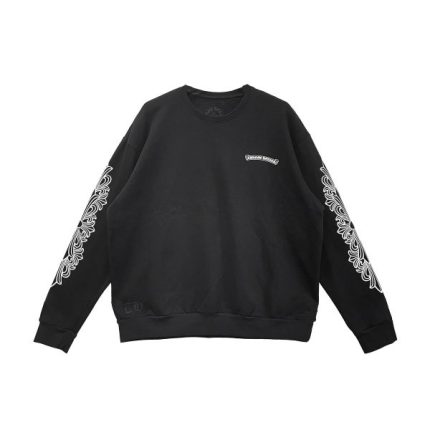 Chrome Hearts Pink Dagger Script Logo Black Sweatshirt