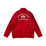 Chrome Hearts Red Hollywood Cross Logo Sweatshirt Half Zip