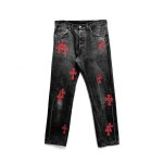 Chrome Hearts Red Jeans​ Cross