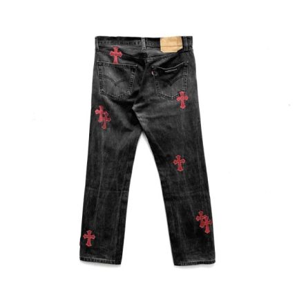 Chrome Hearts Red Jeans​ Cross