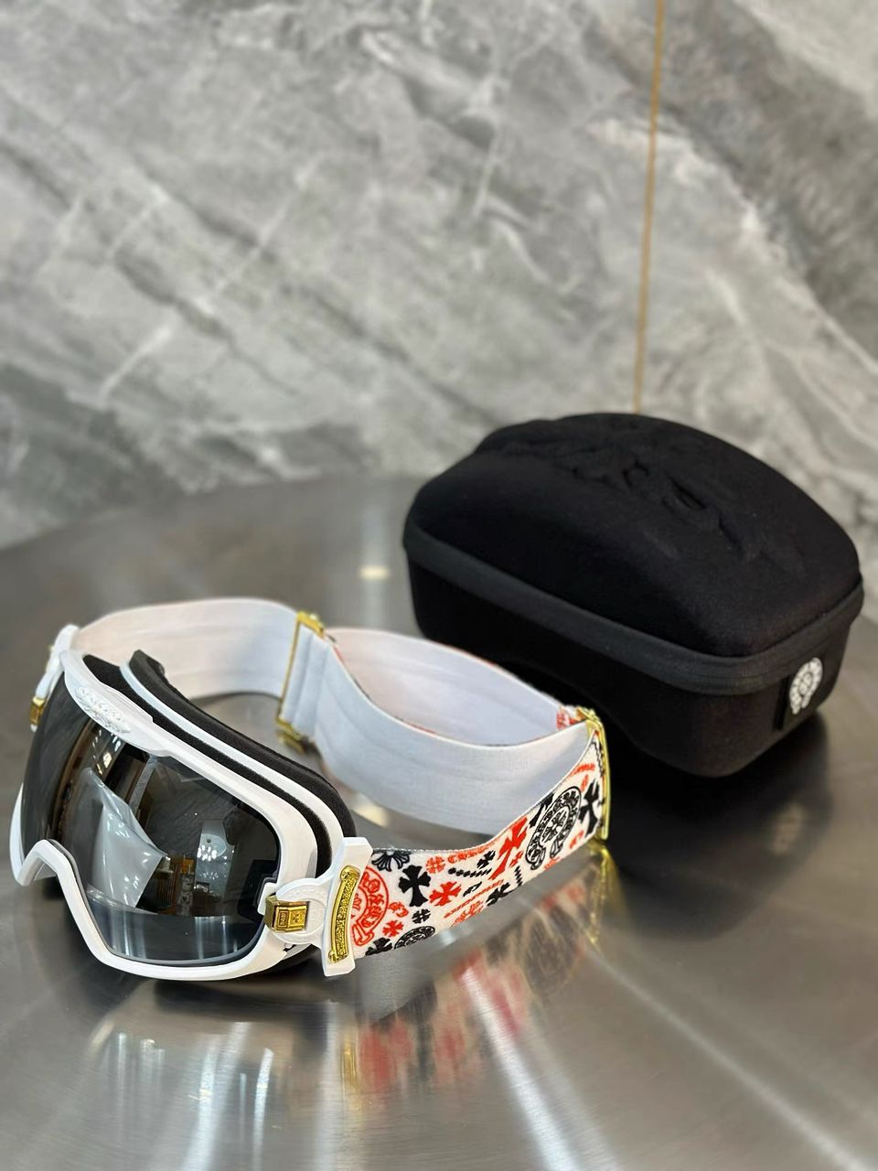 Chrome Hearts Snow Goggles White Chrome Hearts Snow Goggles White
