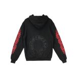 Chrome Hoodie Black With Red Cross