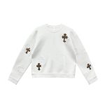 Chrome Hearts White&Leopard Cross Patch Sweatshirt Crewneck